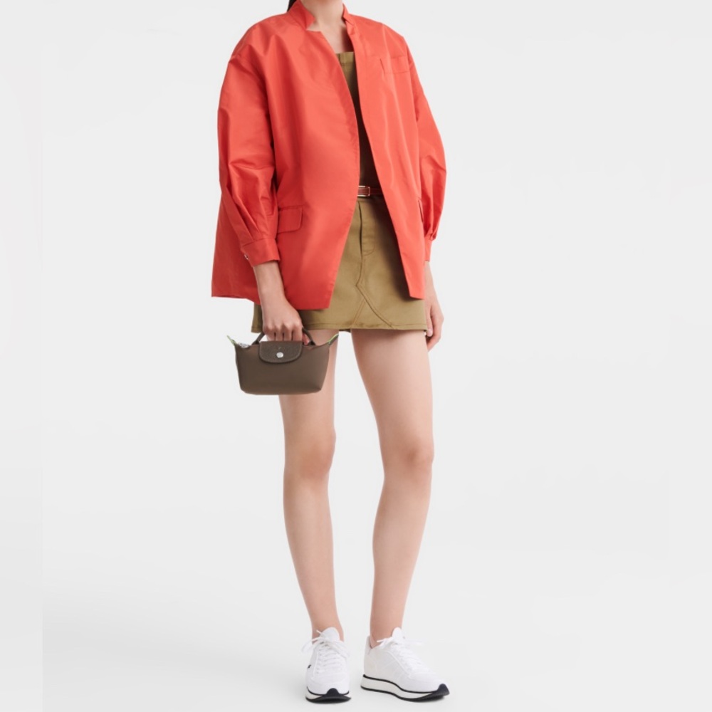 NWOT LONGCHAMP Le Pliage Green Pouch with Handle - Picture 2 of 16